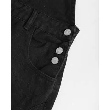 Kedera Womens Denim Bib Overalls Barrel Leg Adjustable Strap Jean Pants Jumpsuits with Pockets