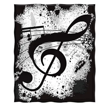 Cozy Levens Music Note Throw Blanket Gift for Music Lovers