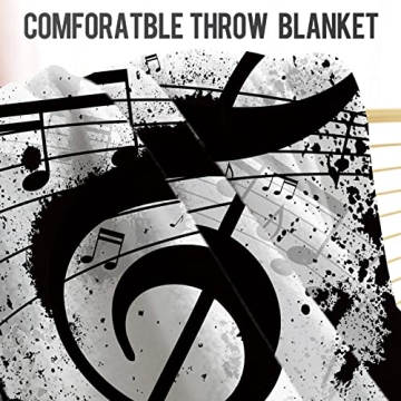 Cozy Levens Music Note Throw Blanket Gift for Music Lovers