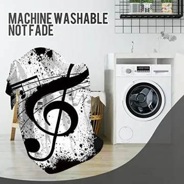 Cozy Levens Music Note Throw Blanket Gift for Music Lovers