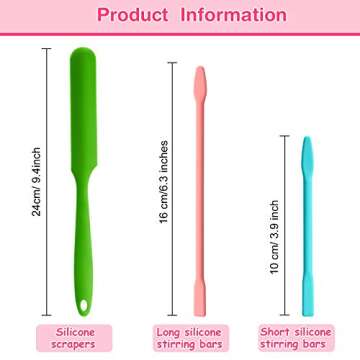 12 Pieces Silicone Stir Sticks Kit, Epoxy Resin Stirring Rod for Mixing Resin, Paint, Liquid, DIY Cr...