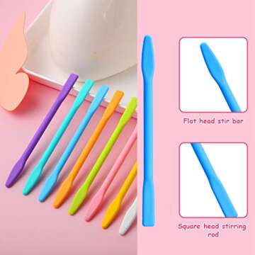 12 Pieces Silicone Stir Sticks Kit, Epoxy Resin Stirring Rod for Mixing Resin, Paint, Liquid, DIY Craft Tools for Making Flash Cups (Mix Color)