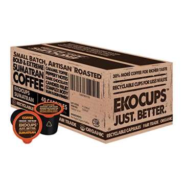 Ekocups Organic Sumatra Coffee Pods - Bold Dark Roast