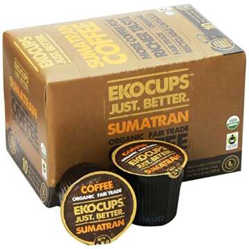 Ekocups Organic Sumatra Coffee Pods - Bold Dark Roast