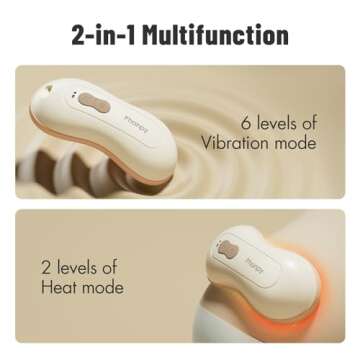 Phanpy Lactation Massager, Breast Massager for Breastfeeding, Breastfeeding Essentials, 2-in-1 Multiple Modes of Heat and Vibration Breastfeeding Supplies, Relieve Clogged Ducts