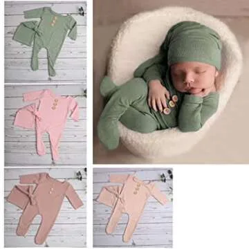 Newborn Photography Boy Outfit Baby Boy Girls Photo Shoot Costume Crochet Clothes Hat Pants Baby Prop Photoshoot(light green)