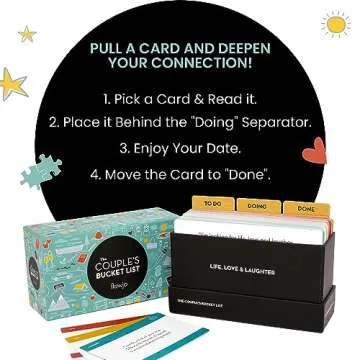 Flowjo Couple's Bucket List - The Couple Games - Couple Cards Date Night Gifts - 100 Romantic & Adventurous Couples Date Ideas - Reconnect, Bond, and Ignite The Spark of Deeper Love!
