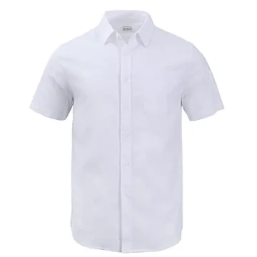 JEKAOYI Summer Linen Cotton Short Sleeve Shirt