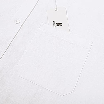 JEKAOYI Summer Linen Cotton Short Sleeve Shirt
