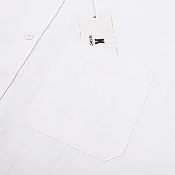 JEKAOYI Summer Linen Cotton Short Sleeve Shirt