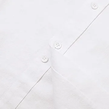 JEKAOYI Summer Linen Cotton Short Sleeve Shirt