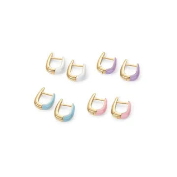 Elegant Blue Enamel Huggie Earrings - PAVOI Jewelry