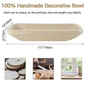 Stylish POPRHINO Wooden Dough Bowl for All Decor
