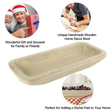 Stylish POPRHINO Wooden Dough Bowl for All Decor