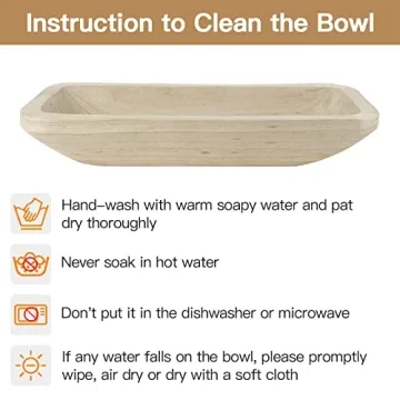 Stylish POPRHINO Wooden Dough Bowl for All Decor