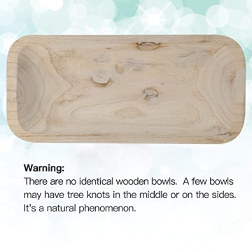 Stylish POPRHINO Wooden Dough Bowl for All Decor