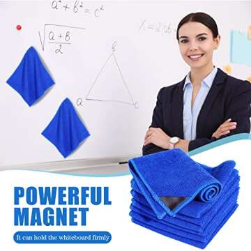8 Packs Magnetic Cleaning Cloth Microfiber Dry Erase Eraser Magnetic Whiteboard Eraser Washable for ...
