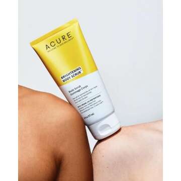 ACURE Brightening Body Scrub - Skin Renewal with Blend of Clay, Sea Salt & Niacinamide Extract - Rejuvenating Exfoliation for Soft, Refreshed Glowing Clear Skin - Suitable for All Skin Types - 6 Fl Oz
