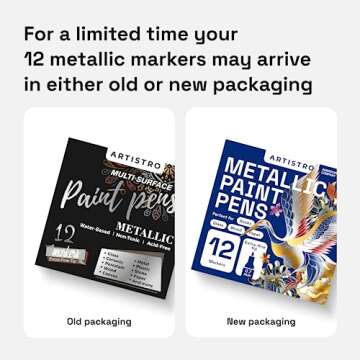 ARTISTRO Metallic Paint Pens for Rock Painting, Stone, Ceramic, Glass, Wood, Fabric, Pebbles, Scrapb...