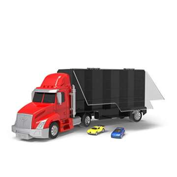 Driven by Battat – Large Toy Carrier Truck for Kids – Toy Transport Truck & 2 Toy Cars – Toy Pull-Back Cars – Pretend Play – 3 Years + – Turbo Transport