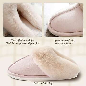 SOSUSHOE Womens Slippers Memory Foam Slippers Fluffy Slippers Warm Soft House Slippers for Women Non...