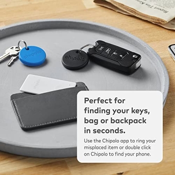 Chipolo ONE - Key Finder, Bluetooth Tracker for Keys, Backpack, Item Finder, Premium Features, Out of Range Alerts, Works with Chipolo app (iOS & Android Compatible) (2X ONE + 1x Card)
