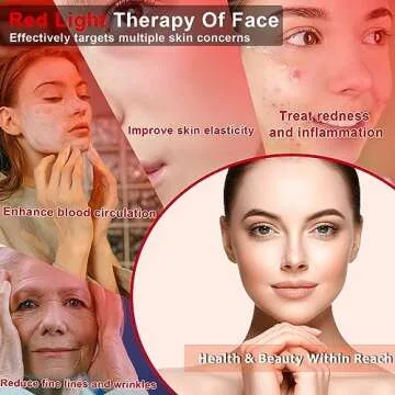 Arikashin Red Light Therapy Lamp for Face- Facial and Body Treatment with Adjustable Height Stand, 120 LEDs, 590nm, 660nm, 660nm+940nm - Alleviate Muscle Soreness, Skin Vitality