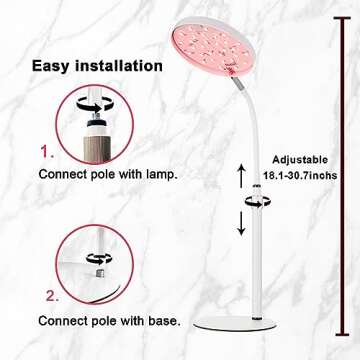 Arikashin Red Light Therapy Lamp for Face- Facial and Body Treatment with Adjustable Height Stand, 120 LEDs, 590nm, 660nm, 660nm+940nm - Alleviate Muscle Soreness, Skin Vitality