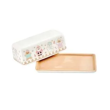 Bico Pastel Gingerbread Man Butter Dish, Dishwasher Safe