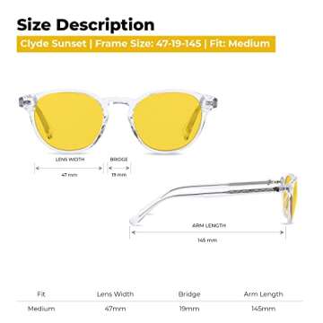 Ra Optics Clyde Frame with Daylight Lenses - Premium, Science-Based Blue Light Glasses for Screens -...