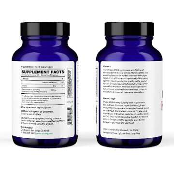 Ora Organic Vegan Omega 3 Supplement - 500mg DHA Capsules