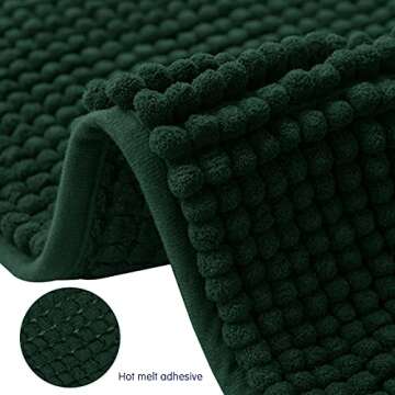 SUBRTEX Bathroom Rugs Chenille Bath Rug Soft Short Plush Bath Mat Soft Shower Mat Water Absorbent Shower Mat Quick Dry Machine Washable(Celadon,16" x 24")