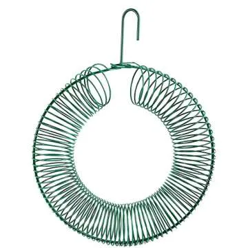 Peanut Bird Feeder,Blue Jays/Squirrel Feeder, Suet Wreath Feeder, Solid Steel Durable Whole Peanut Wild Bird Feeder with Hanging Hook.for Blue Jays for Outdoor (Green)