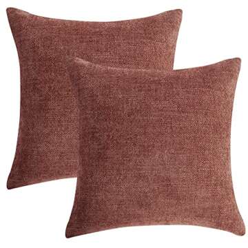 Anickal Pillow Covers 20x20 Inch Set of 2 Terracotta Rust Decorative Throw Pillow Covers Square Accent Cushion Case for Couch Sofa Living Room Farmhouse Home Decoration