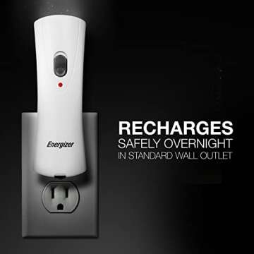 Energizer Weatheready Rechargeable LED Flashlight, Emergency Flashlight for Hurricane Supplies and Survival Kits, Flash Light with Convenient Plug-in Design, Pack of 1