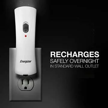 Energizer Weatheready Rechargeable LED Flashlight, Emergency Flashlight for Hurricane Supplies and Survival Kits, Flash Light with Convenient Plug-in Design, Pack of 1