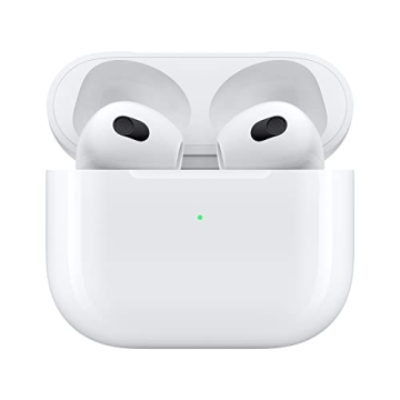 Apple AirPods (3rd Generation) Wireless Ear Buds, Bluetooth Headphones, Personalized Spatial Audio, Sweat and Water Resistant, Lightning Charging Case Included, Up to 30 Hours of Battery Life
