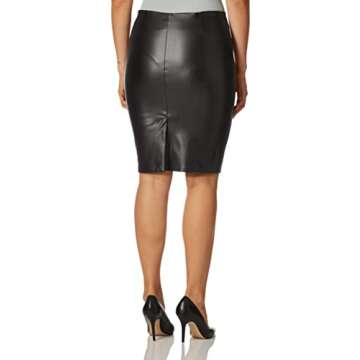 The Drop Women's Rachel Vegan Leather Pull On Pencil Skirt
