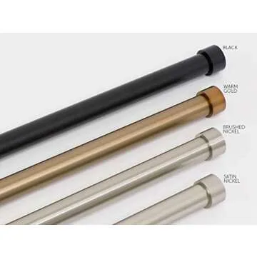 Ivilon Drapery Window Curtain Rod 1 Inch Pole Satin Nickel