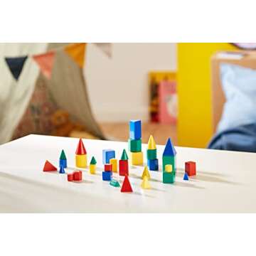 Learning Resources Mini GeoSolids Set - 32 Colorful Geometry Shapes for Kids
