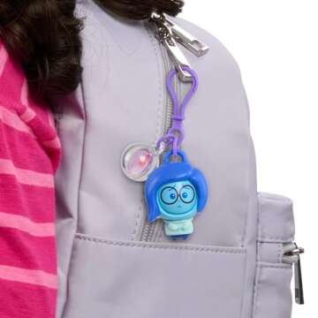 Disney Pixar Inside Out 2 Express Yourself Anxiety Fidget Figure Keychain - Clip-On Emotional Toy fo...