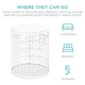 Versatile Metal Accent Tables Set of 2 for Home