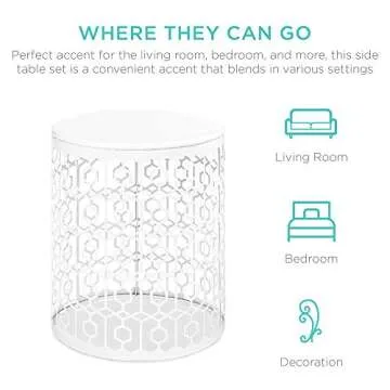 Versatile Metal Accent Tables Set of 2 for Home