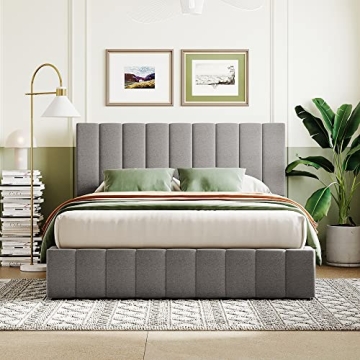 Elegant Storage Queen Bed Frame with Lift and Headboard