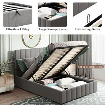 Elegant Storage Queen Bed Frame with Lift and Headboard
