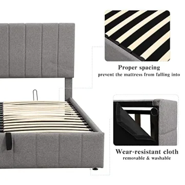 Elegant Storage Queen Bed Frame with Lift and Headboard