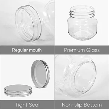 Elegant 8 oz Glass Mason Jars for Food Storage Solutions