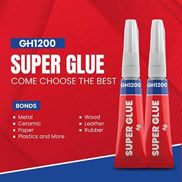4 Gram x 8 Strong Super Glue All Purpose with Anticlog Cap. Super Fast & Strong Adhesive superglue, ...