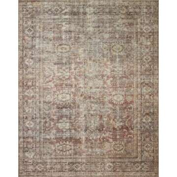 Loloi Amber Lewis Georgie Collection GER-06 Bordeaux/Antique 2'-3" x 3'-9", .19" Pile Height, Accent Rug