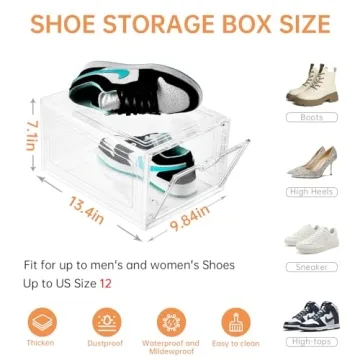 INSTY Transparent Shoe Storage Boxes - Stackable & Durable